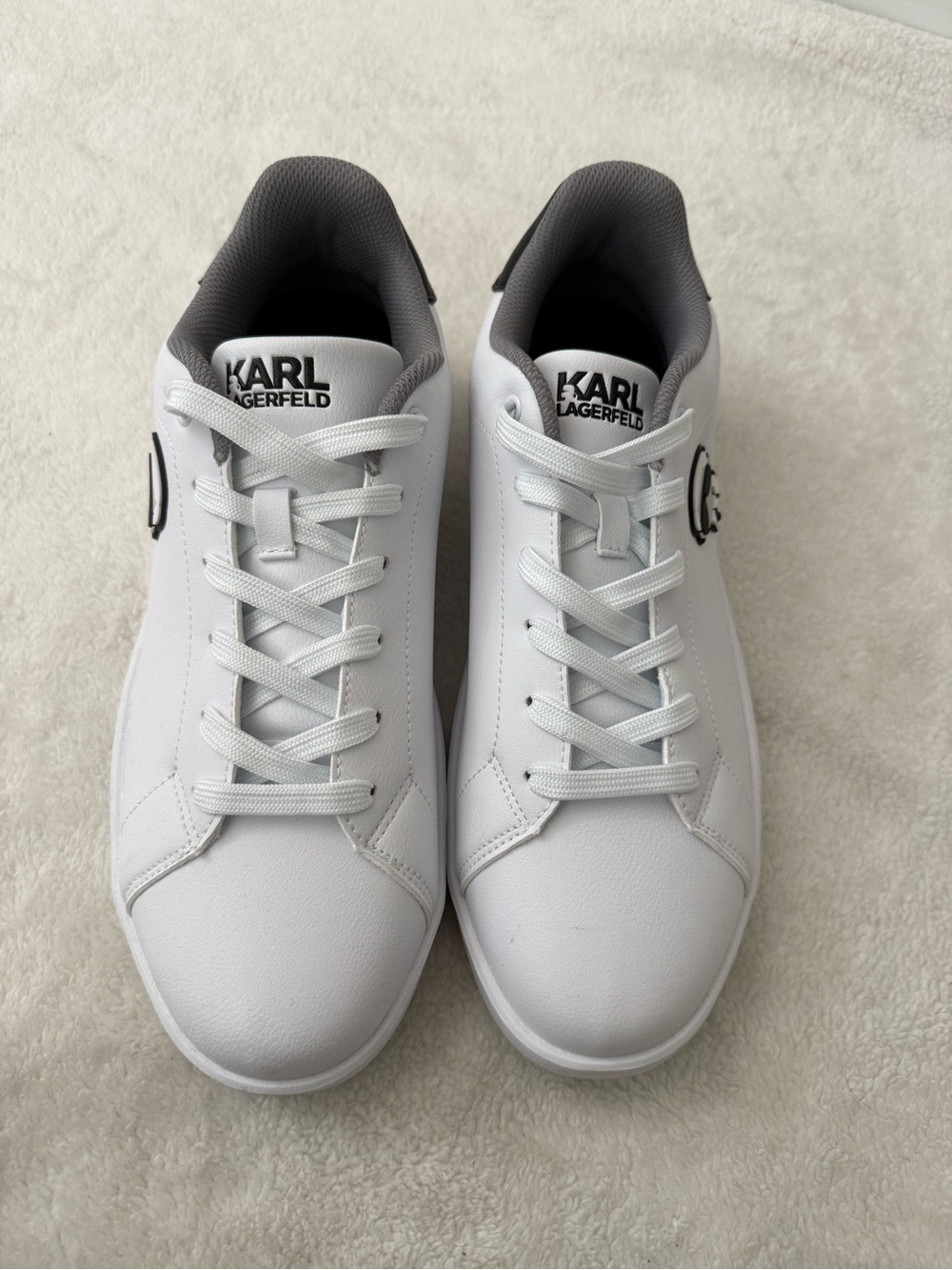 Karl Lagerfeld White & Gray Low-Top Men’s Sneakers
